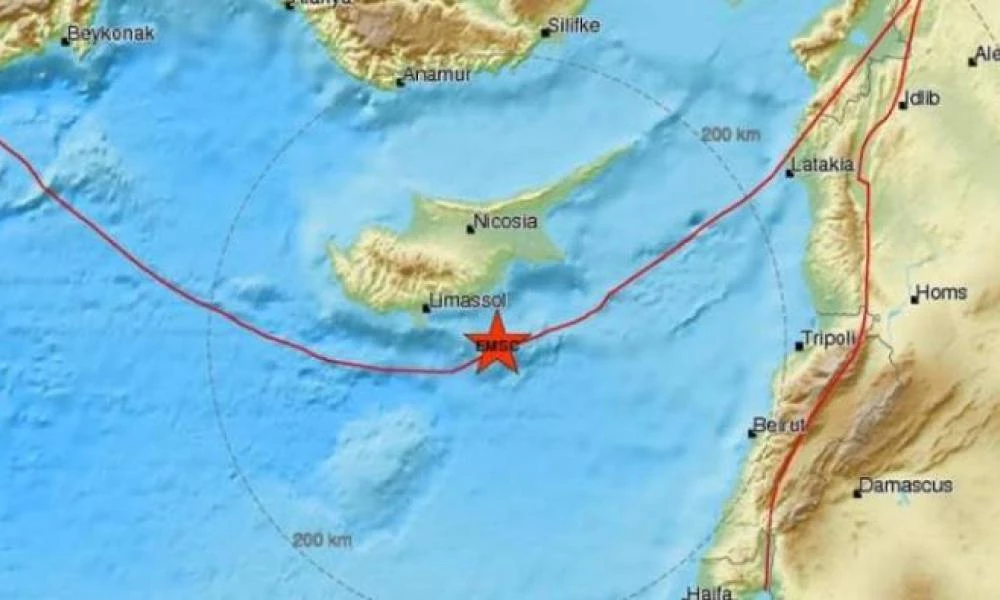 Ισχυρή σεισμική δόνηση 5,4 βαθμών στην Κύπρο
